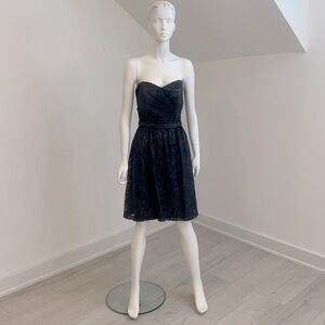 NWT SAMPLE SALE Dessy 2865 size 10 Charcoal Gray Rococo Lace Pristine